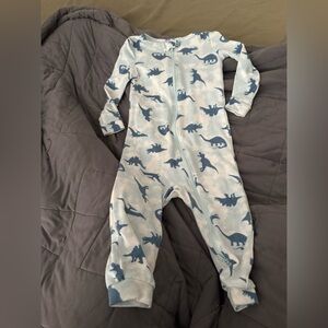 Joe Fresh Blue Dinosaur Kids Footie Pajama